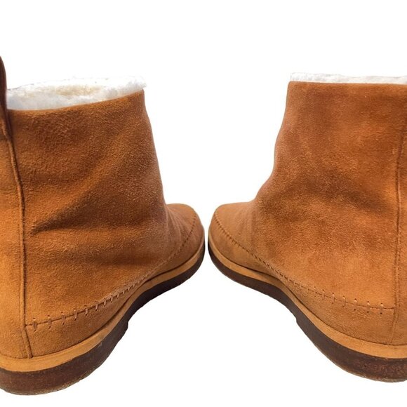 Jenni Kayne Suede Moc Shearling Lined Slip On Ankle Snow Boots Brown Size 36 - Picture 5 of 8